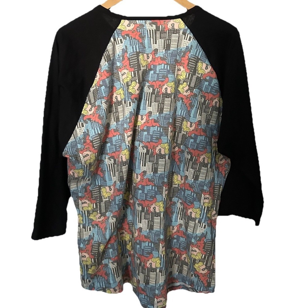 LulaRoe Disney Dash Randy Black Raglan 3/4 Sleeves Baseball Style 2XL T-Shirt